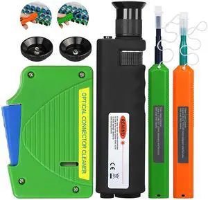 4-Piece Set Fiber Cleaning Tool kit Handheld Fiber Microscope 400x Fiber Magnifying Glass Fiber Jumper end face Cleaning Box one Click Fiber Cleaning Pen 4-Piece Set Fiber Cleaning Tool kit Handheld Fiber Microscope 400x Fiber Magnifying Glass Fiber Jumper end face Cleaning Box one Click Fiber Cleaning Pen