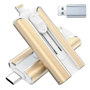 MFI Certified 256GB Flash Drive Photo Stick and USB Stick Offers Photo/Video Storage, The External Storage is Compatible with iOS, Android, and Pc,1 Pack (Gold)(Available Space: ~244GB) MFI Certified 256GB Flash Drive Photo Stick and USB Stick Offers Photo/Video Storage, The External Storage is Compatible with iOS, Android, and Pc,1 Pack (Gold)(Available Space: ~244GB)