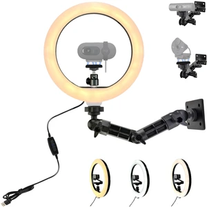 AceTaken Webcam Wall-Holder with Streaming Light, 10'' Ring Light Wall Mount Bracket for Logitech Brio-101 100,Brio 301 300,Brio 501 500,C270,C310,C920x,C922x,MX Brio 4K Webcams AceTaken Webcam Wall-Holder with Streaming Light, 10'' Ring Light Wall Mount Bracket for Logitech Brio-101 100,Brio 301 300,Brio 501 500,C270,C310,C920x,C922x,MX Brio 4K Webcams