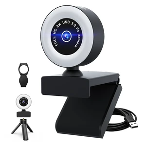 KYFZX USB HD 4K Video Webcamwith Ring Ligh and Microphoneand Rotatable Tripod& Privacy Cover for PC, Fast AutoFocuswith Auto White Balance for Video Calls, Live Streaming Gaming & Online Meetings KYFZX USB HD 4K Video Webcamwith Ring Ligh and Microphoneand Rotatable Tripod& Privacy Cover for PC, Fast AutoFocuswith Auto White Balance for Video Calls, Live Streaming Gaming & Online Meetings