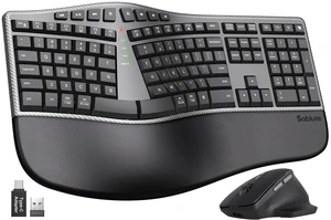 SABLUTE Ergonomic Wireless Keyboard and Mouse, Rechargeable, Split, Win/Mac SABLUTE Ergonomic Wireless Keyboard and Mouse, Rechargeable, Split, Win/Mac