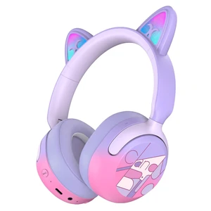 Candy Bila Kids Bluetooth Headphones with LED Cat Ears, 85dB Limit, Purple Candy Bila Kids Bluetooth Headphones with LED Cat Ears, 85dB Limit, Purple