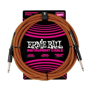 Ernie Ball Braided Instrument Cable Straight/Straight 10ft - Pumpkin Pie Ernie Ball Braided Instrument Cable Straight/Straight 10ft - Pumpkin Pie