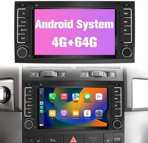 Radio for Touareg: 64G Double Din Car Stereo with Bluetooth AM FM Apple Carplay for VW Touareg 2004-2011, 7" Aftermarket Touch Screen Android System Head Unit Car Play with Backup Camera AMFM Radio for Touareg: 64G Double Din Car Stereo with Bluetooth AM FM Apple Carplay for VW Touareg 2004-2011, 7" Aftermarket Touch Screen Android System Head Unit Car Play with Backup Camera AMFM