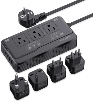 2000W Voltage Converter US to Europe for Hair Dryers, 7-in-1 220V to 110V Converter for European Travel with 3 AC/2 USBA/2 USBC Ports, Power Converter Adapter Combo with Type I/L/C/G Plugs 2000W Voltage Converter US to Europe for Hair Dryers, 7-in-1 220V to 110V Converter for European Travel with 3 AC/2 USBA/2 USBC Ports, Power Converter Adapter Combo with Type I/L/C/G Plugs