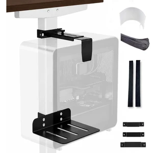 DEHAGLOBAL Clamp Mount Under Desk Pc Mount, Adjustable Height and Width No Drilling 50 lb Capacity with Non-Slip Pads & Cable Organizer for Standing Desk (Black, 65mmx45mm) DEHAGLOBAL Clamp Mount Under Desk Pc Mount, Adjustable Height and Width No Drilling 50 lb Capacity with Non-Slip Pads & Cable Organizer for Standing Desk (Black, 65mmx45mm)