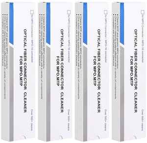 Duogalia 4-Pack Fiber Optic Cleaner Tool for MPO/MTP Connector - Cleaning Pen Over 500 Cleans for Fiber Endface & Optical Connector (White) Duogalia 4-Pack Fiber Optic Cleaner Tool for MPO/MTP Connector - Cleaning Pen Over 500 Cleans for Fiber Endface & Optical Connector (White)