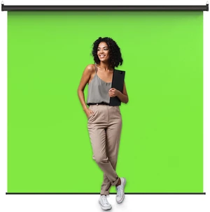 Wider Style KHOMO GEAR Green Screen 84 x 84 inch Extra Large Pull Down Backdrop Portable Collapsible Roll Down Projector Screen Green Screen for Video, Streaming, and Photography Wider Style KHOMO GEAR Green Screen 84 x 84 inch Extra Large Pull Down Backdrop Portable Collapsible Roll Down Projector Screen Green Screen for Video, Streaming, and Photography