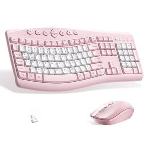 Wireless Keyboard and Mouse Combo Silent Ergonomic Curved Design for Office Wireless Keyboard and Mouse Combo Silent Ergonomic Curved Design for Office