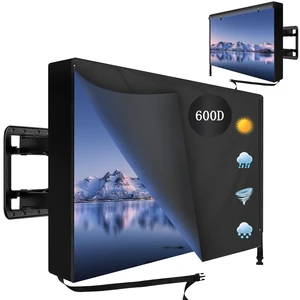 Outdoor TV Cover 55 to 58 inch Waterproof, 600D Heavy Duty Full Protection TV Outdoor Covers with Waterproof Zipper for Outside Flat Screen TV, Black, Cover Size 55"W x 35"H x 5"D, Fit for Standard Mo Outdoor TV Cover 55 to 58 inch Waterproof, 600D Heavy Duty Full Protection TV Outdoor Covers with Waterproof Zipper for Outside Flat Screen TV, Black, Cover Size 55"W x 35"H x 5"D, Fit for Standard Mo