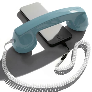 Opis Technology 60s Micro Retro Phone Handset for Smartphones, Azure Opis Technology 60s Micro Retro Phone Handset for Smartphones, Azure