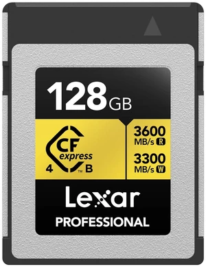 Lexar 128GB Professional Gold CFexpress 4.0 Type B Memory Card Lexar 128GB Professional Gold CFexpress 4.0 Type B Memory Card