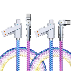 LED Light Up USB C Charging Cable 2Pack 6.6ft Rotating USB C to USB C Cable LED Light Up USB C Charging Cable 2Pack 6.6ft Rotating USB C to USB C Cable