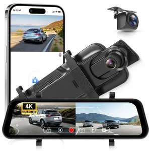 4K Mirror Dash Cam Front and Rear, 9.66 Inch Rearview Mirror Camera 4K Mirror Dash Cam Front and Rear, 9.66 Inch Rearview Mirror Camera