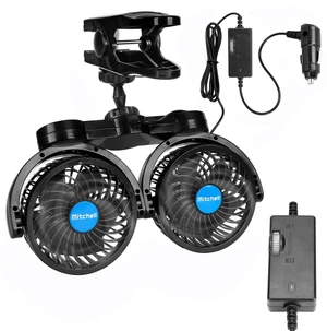Hynoo 12V Car Clip Fans, Adjustable Dual Head Clip Fan 360 Rotatable Cooling Air Fan, 4'' Electric Auto Car Fans with Cigarette Lighter Plug for Vehicles, RV, SUV Hynoo 12V Car Clip Fans, Adjustable Dual Head Clip Fan 360 Rotatable Cooling Air Fan, 4'' Electric Auto Car Fans with Cigarette Lighter Plug for Vehicles, RV, SUV