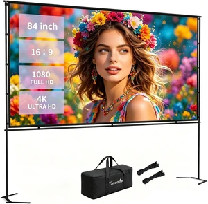 Yanuoda Outdoor Projector Screen with Stand, 84-Inch Portable 16:9 Screen Yanuoda Outdoor Projector Screen with Stand, 84-Inch Portable 16:9 Screen