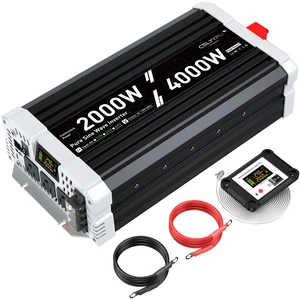 24V Inverter 2000 Watt Inverter, Pure Sine Wave Inverter, Power Inverter with Remote Control, 24V DC to 110V AC, 3 AC Outlets, USB & Type-C Ports, LCD Display for RV, Solar, Home Backup Power 24V Inverter 2000 Watt Inverter, Pure Sine Wave Inverter, Power Inverter with Remote Control, 24V DC to 110V AC, 3 AC Outlets, USB & Type-C Ports, LCD Display for RV, Solar, Home Backup Power