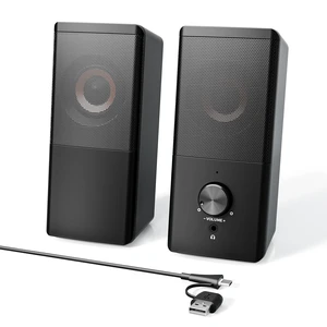 HEGMUXCO Wired Computer Speakers for Desktop PC, USB-A/USB-C Powered 2.0 Stereo Desktop Speakers with Volume Control, 3.5mm Headphone Jack for Laptop, Monitor, Home Office and Gaming, Black HEGMUXCO Wired Computer Speakers for Desktop PC, USB-A/USB-C Powered 2.0 Stereo Desktop Speakers with Volume Control, 3.5mm Headphone Jack for Laptop, Monitor, Home Office and Gaming, Black