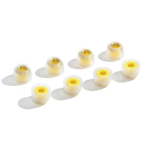 TANGZU Tang Sancai Noble IEM Eartips, WideBore Brass Core, Premium Hypoallergenic Liquid Silicone Replaceable Ear Tips for inEar Monitors, Yellow Sall, 4 Pairs TANGZU Tang Sancai Noble IEM Eartips, WideBore Brass Core, Premium Hypoallergenic Liquid Silicone Replaceable Ear Tips for inEar Monitors, Yellow Sall, 4 Pairs