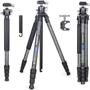 Carbon Fiber Tripod INNOREL P254C 62.5 Compact Lightweight Tripod & Monopod for DSLR Camera Stand Support with Low Gravity Center Ball Head Special-Shaped Center Column Max Load 26.5 lbs/12 kg Carbon Fiber Tripod INNOREL P254C 62.5 Compact Lightweight Tripod & Monopod for DSLR Camera Stand Support with Low Gravity Center Ball Head Special-Shaped Center Column Max Load 26.5 lbs/12 kg