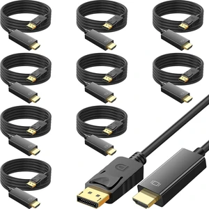 DisplayPort to HDMI Cable 6 Feet 10-Pack, DP to HDMI Cord Uni-Directional DisplayPort to HDMI Cable 6 Feet 10-Pack, DP to HDMI Cord Uni-Directional