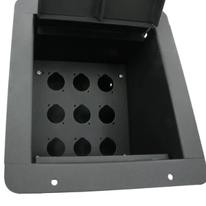 Recessed Floor Box with Blank Plate: 9 Space Recessed Floor Box with Blank Plate: 9 Space