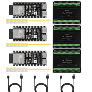 3 Set ESP32-S3 N16R8 Kit with 16MB Flash 8MB PSRAM ESP32 S3 Expansion Boards Terminals Cable Compatible with Arduino IDE MicroPython 3 Set ESP32-S3 N16R8 Kit with 16MB Flash 8MB PSRAM ESP32 S3 Expansion Boards Terminals Cable Compatible with Arduino IDE MicroPython