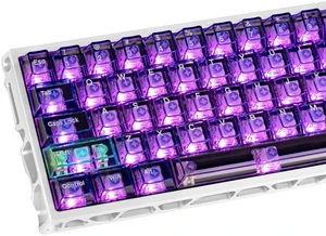 TICKTYYPE Purple Translucent Keycaps, Shine Through Keyboard Keycaps TICKTYYPE Purple Translucent Keycaps, Shine Through Keyboard Keycaps