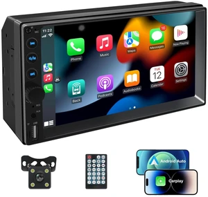 7 inch Double Din Car Stereo,Carplay Screen for Car with Wireless Apple Carplay & Android Auto,Backup Camera,Car Audio Receivers with Voice Control, MirrorLink, Bluetooth, SWC, FM Car Stereo 7 inch Double Din Car Stereo,Carplay Screen for Car with Wireless Apple Carplay & Android Auto,Backup Camera,Car Audio Receivers with Voice Control, MirrorLink, Bluetooth, SWC, FM Car Stereo