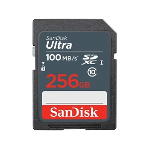 SanDisk Ultra 256GB SDXC Memory Card, up to 100MB/s, Class 10, Black/Grey SanDisk Ultra 256GB SDXC Memory Card, up to 100MB/s, Class 10, Black/Grey