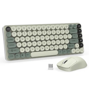 Wireless Keyboard and Mouse Combo, Colorful 85 Keys Round Keyboard Mouse Set, with Fn Multimedia Keys for Office and Home, 3-Level DPI Adjustable Quiet Mouse for Windows, Mac,Desktop, Laptop, P Wireless Keyboard and Mouse Combo, Colorful 85 Keys Round Keyboard Mouse Set, with Fn Multimedia Keys for Office and Home, 3-Level DPI Adjustable Quiet Mouse for Windows, Mac,Desktop, Laptop, P