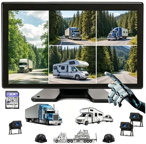 5 Split Rader Sensor Touchable 128GB Large Alarm Screen 1080P Backup Camera 10.36-Inch Monitor & Built-in DVR Video for RV Truck Trailer Rear Side Front Reversing View Wired System Image Waterproof 5 Split Rader Sensor Touchable 128GB Large Alarm Screen 1080P Backup Camera 10.36-Inch Monitor & Built-in DVR Video for RV Truck Trailer Rear Side Front Reversing View Wired System Image Waterproof