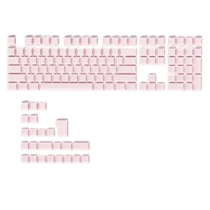 Ussixchare Pink PBT Shine Through Keycaps, Side Printed Translucent Keycaps, Double Shot Cherry Profile for MX Switches Mechanical Keyboard Ussixchare Pink PBT Shine Through Keycaps, Side Printed Translucent Keycaps, Double Shot Cherry Profile for MX Switches Mechanical Keyboard