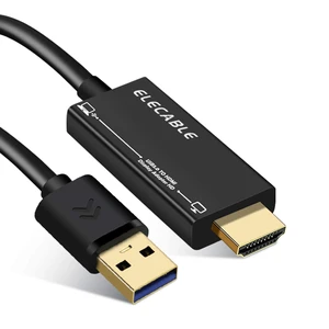 ELECABLE USB to HDMI Adapter Cable 6FT for Mac OS Windows 11/10/8/7/, USB 3.0 to HDMI Male HD 1080P Monitor Display Audio Video Converter Cord. (6FT) ELECABLE USB to HDMI Adapter Cable 6FT for Mac OS Windows 11/10/8/7/, USB 3.0 to HDMI Male HD 1080P Monitor Display Audio Video Converter Cord. (6FT)