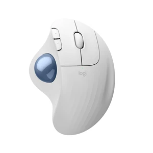 Logitech Ergo M575S Wireless Bluetooth Trackball Mouse- Off-White Blue Ball Logitech Ergo M575S Wireless Bluetooth Trackball Mouse- Off-White Blue Ball