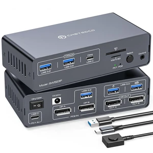USB C & Displayport KVM Switch 2 Monitors Laptop & Desktop Docking Station USB C & Displayport KVM Switch 2 Monitors Laptop & Desktop Docking Station