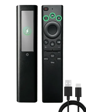 Rechargeable for Samsung Solar TV Remote Control with Voice Control,USB-C Fast Charging,Replacement Remote for Samsung Smart TV,Universal 2018-2025 TV Models,Free Charge Cable Rechargeable for Samsung Solar TV Remote Control with Voice Control,USB-C Fast Charging,Replacement Remote for Samsung Smart TV,Universal 2018-2025 TV Models,Free Charge Cable