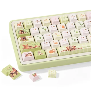 KEYFLICK Pinecone Adventure Green White PBT Keycaps Cute Key Cap MX Switch KEYFLICK Pinecone Adventure Green White PBT Keycaps Cute Key Cap MX Switch