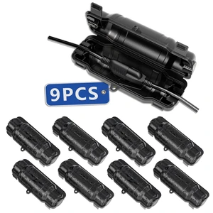 cismorvex 9 Pack Outdoor Extension Cord Safety Cover, Waterproof, Black cismorvex 9 Pack Outdoor Extension Cord Safety Cover, Waterproof, Black