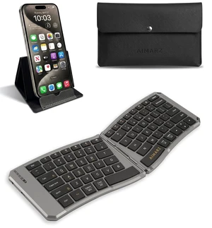 AIMARZ AF02 Ergonomic Split Foldable Keyboard, Bluetooth, Black AIMARZ AF02 Ergonomic Split Foldable Keyboard, Bluetooth, Black