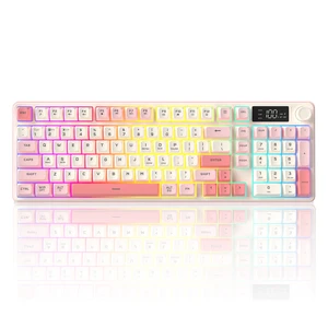 KimHong Wireless Keyboard, Quiet Keyboard for Work, Creamy Keyboard with Number Pad, RGB Gaming Keyboard, Tri-Mode BT5.0/2.4GHz/USB-C, 98 Keys, for PC, Mac, Gaming Console KimHong Wireless Keyboard, Quiet Keyboard for Work, Creamy Keyboard with Number Pad, RGB Gaming Keyboard, Tri-Mode BT5.0/2.4GHz/USB-C, 98 Keys, for PC, Mac, Gaming Console