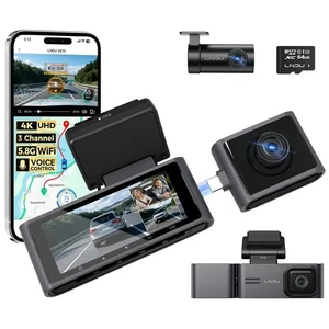 LNDU V670 3 Channel Dash Cam 4K Front + 1080P Cabin IR Night Vision + 2.5K Rear, Built-in GPS 5G WiFi App&Voice Control, 24H Parking Mode, Super Capacitor, G-Sensor Loop Recording Camera for Cars LNDU V670 3 Channel Dash Cam 4K Front + 1080P Cabin IR Night Vision + 2.5K Rear, Built-in GPS 5G WiFi App&Voice Control, 24H Parking Mode, Super Capacitor, G-Sensor Loop Recording Camera for Cars