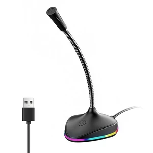 NPTCL USB Computer Microphone, Adjustable Gooseneck PC Mic with RGB Lights NPTCL USB Computer Microphone, Adjustable Gooseneck PC Mic with RGB Lights