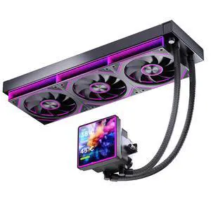 Jungle Leopard ProFlow SE 360mm ARGB Black AIO CPU Cooler-Water Liquid Cooling System|4-Inch LCD Screen|320W TDP|ARGB 1850RPM PWM Cooler Fans|for Intel LGA1851/1700/1200/115X AMD AM4/AM5(Black) Jungle Leopard ProFlow SE 360mm ARGB Black AIO CPU Cooler-Water Liquid Cooling System|4-Inch LCD Screen|320W TDP|ARGB 1850RPM PWM Cooler Fans|for Intel LGA1851/1700/1200/115X AMD AM4/AM5(Black)