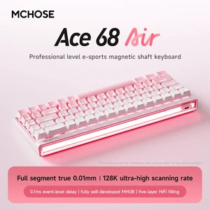 MCHOSE ACE 68 60% Mechanical Gaming Keyboard Wired Rapid Trigger Hall Effect Keyboard Magnetic Switch Hyper-Fast 8000Hz Adjustable Actuation, Hot Swap, RGB PC MAC Laptop(Pink/Huoying) MCHOSE ACE 68 60% Mechanical Gaming Keyboard Wired Rapid Trigger Hall Effect Keyboard Magnetic Switch Hyper-Fast 8000Hz Adjustable Actuation, Hot Swap, RGB PC MAC Laptop(Pink/Huoying)