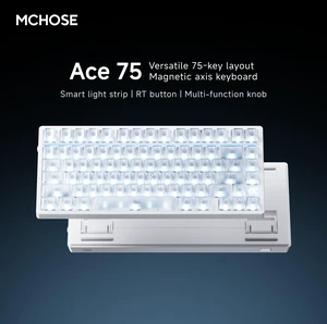 MCHOSE ACE75 Mechanical Gaming 75Key Keyboard Wired Rapid Trigger Hall Effect Keyboard Magnetic Switch Hyper-Fast 8000Hz Adjustable Actuation, Hot Swap, RGB PC MAC Laptop(Translucent White/Huoying) MCHOSE ACE75 Mechanical Gaming 75Key Keyboard Wired Rapid Trigger Hall Effect Keyboard Magnetic Switch Hyper-Fast 8000Hz Adjustable Actuation, Hot Swap, RGB PC MAC Laptop(Translucent White/Huoying)