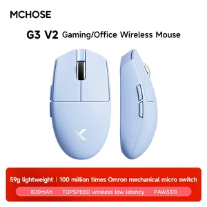 MCHOSE Wireless A5V3 Gaming Mouse, Ultra-Fast Performance, Ultra Lightweight (59g), Customizable Click Haptics, USB-C charging, for PC/Mac/Laptop(Blue) MCHOSE Wireless A5V3 Gaming Mouse, Ultra-Fast Performance, Ultra Lightweight (59g), Customizable Click Haptics, USB-C charging, for PC/Mac/Laptop(Blue)