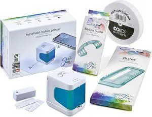 Colop e-Mark Go Portable Digital Stamp Printer Set Customizable, Rechargeable, Wireless & Easy-to-Use, Includes Ruler, Ribbon Guide, 15mm Cotton Ribbon (e-Mark go Set)