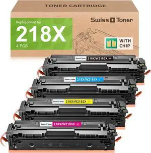 218X Toner Cartridges 4 Pack Compatible Replacement for HP 218X 218A Toner Color LaserJet Pro 3201dw MFP 3301fdw 3301sdw 3301cdw Printer (Black/Cyan/Yellow/Magenta)