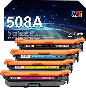 4 Pack Replacement for HP 508A Toner Cartridges Works with HP Color Laser Enterprise M552, M553, MFP M577 Series Printer Ink (Black,Cyan, Magenta, Yellow)
